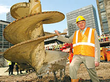 Mayor Ken Livingstone in Moorgate where Crossrail construction started in 2002