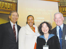 Judge Leonard Edwards, Sharon Simms, Professor Judith Harwin and Judge Nicholas Crichton at the launch of the pilot scheme at Church House
