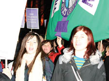 The women-only demonstration heading towards Tottenham Court Road 
