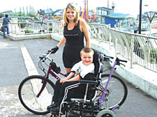Cyclist Donna Adams in training ahead of her epic trip with nephew Ethen