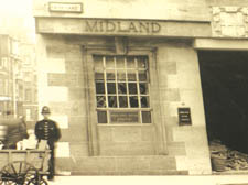 A policeman outside the Midland Bank in Park Lane after a bomb exploded nearby in June 1939
