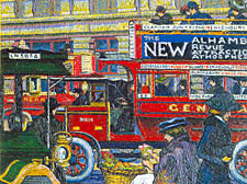 Charles Ginner’s Piccadilly Circus, detail