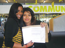 Westminster Academy students Uraine Mudiliyar, 16, and Rubecca Begum, 15