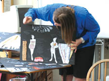 A student taking part in the project displays the design process