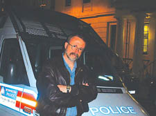 David Gleeson outside Charing Cross police station