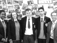 From left: Gina Antwi, Megan Stacey, Matthew Dyga, John Parry and teacher Loic Menzies