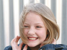 Charlie Frost with her charity hair cut 