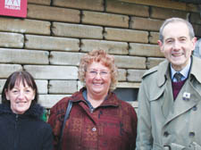 Outside the Cabinet War Rooms in Westminster: guides Diane Jones,  Sheila Hind and David Evans
