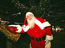 Connaught Village fun: the carnival spirit was great, as Santa demonstrated