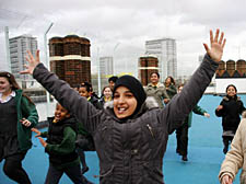 Children on the roof of St Stephen&rsquo;s Primary School