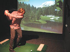 One of the golf simulators at Urban Golf