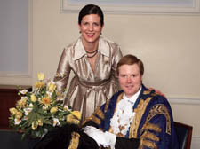 Youngest ever: The new Lord Mayor of Westminster Councillor Duncan Sandys, 35, and his wife Mary Brown