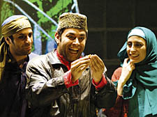 Nitin Kundra, Alexander Andreou and Shereen Martineau in a scene from The Black Album