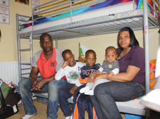 Jason and Claudia Mondesir with their boys, Jayden 7, Jevani, 6 and Ceejay, six months