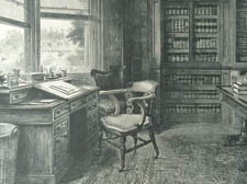A sketch of the desk and chair shortly after the death of Charles Dickens
