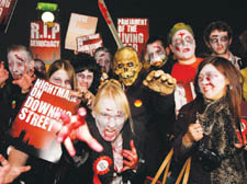 Zombies take to the streets around Whitehall