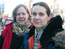 Hampstead School parents Kay Chapman (left) and Virginie Papantoniou. Ms Chapman believes teachers should take control