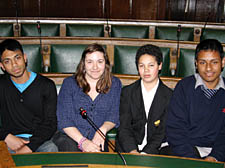 Youth councillors that voted against a motion to make sex education compulsory in schools, from left: Monaf Miah, Lia Georgoulas, Cian Oba-Smith and Iqbal Hussain - the motion was passed