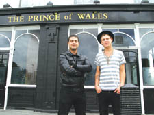 Marc Hayward with bar manager Lyle Merritt outside the Prince of Wales pub