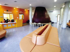 The reception area of the new centre 