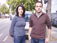 Cllr James Murray with Fiona Mallin, who claims speed humps faio to slow traffic 