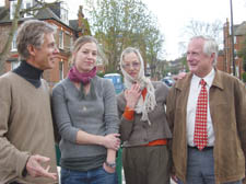 From left: Paul Evans, daughter Charlotte, Gilly McIver and Councillor Wally Burgess