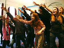 Members of the Islington Youth Theatre in action