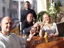 From left: Zorya chef Laszlo Szoboszlai, managers Drazen Koros, amd Zana Gramakova, and (standing at back) sous chef Marin Juhasz