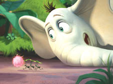 Horton the elephant, voiced by Jim Carrey, keeps his ear to the ground 