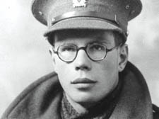 Lt Hamish Henderson in a sergeant's great coat, January 1942
